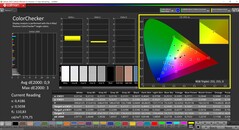 CalMAN ColorChecker (profil: sRGB, cél színtér: sRGB)