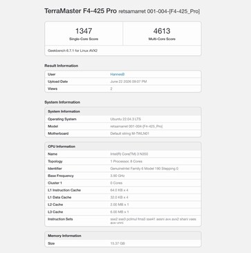 TerraMaster F4-425 Pro Intel Core 3 N350 processzorral