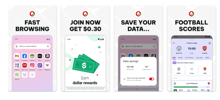 Opera Mini Android böngésző
