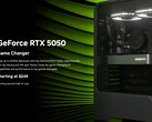 Nvidia RTX 5050 asztali GPU hivatalos promóciós kép. (Kép forrása: Nvidia)