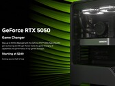 Nvidia RTX 5050 asztali GPU hivatalos promóciós kép. (Kép forrása: Nvidia)