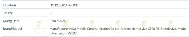A Vivo X300 FE felkerült az IMEI-adatbázisba, megerősítve, hogy a modell száma V2537. (Kép forrása: Passionategeekz)