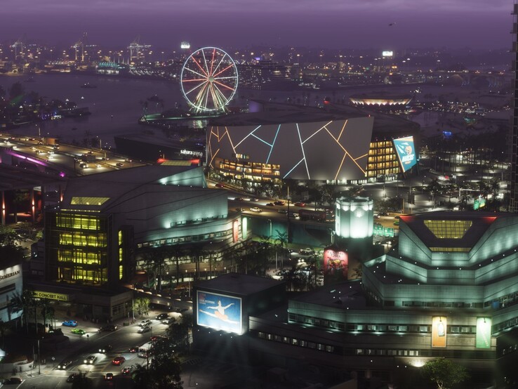 Vice City éjszaka, a GTA 6 egyik régiója.