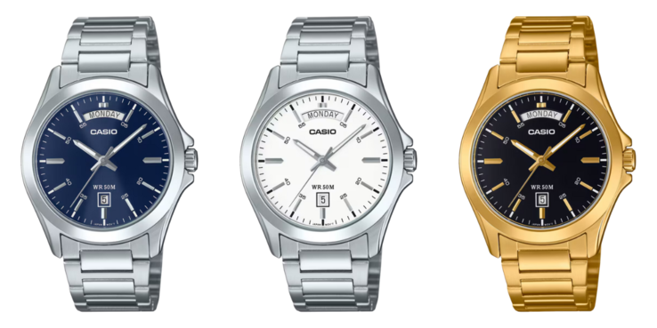 Balról jobbra: Casio MTP-1370D-2A2V, MTP-1370D-7A3V, MTP-1370G-1AV. (Kép forrása: Casio)