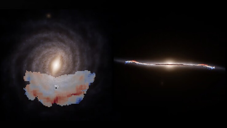 A Tejút nagy hullámának illusztrációja. (Kép forrása: ESA, Gaia, DPAC, S. Payne-Wardenaar, E. Poggio és mások)