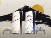 A Ghost of Yotei limitált kiadású PS5-lemezei a kiállításon (kép forrása: PlayStation YT)