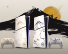 A Ghost of Yotei limitált kiadású PS5-lemezei a kiállításon (kép forrása: PlayStation YT)