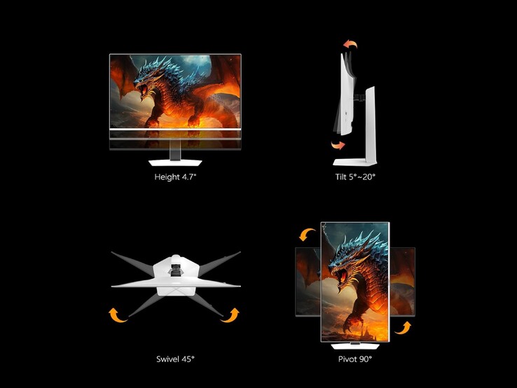 Az Innocn GA27M1Q teljesen állítható állvánnyal rendelkezik. (Kép forrása: Innocn via Amazon)