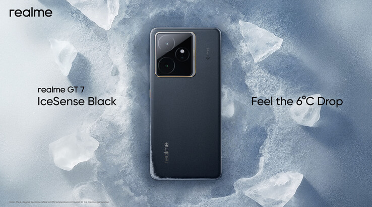 Realme GT 7 IceSense Black színben. (Kép forrása: X)