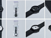 A Citizen Watch közreműködésével közösen fejlesztett fekete-fehér FamilyMart karórák, a csomagolás és a szíjak részleteivel bemutatva.