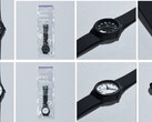 A Citizen Watch közreműködésével közösen fejlesztett fekete-fehér FamilyMart karórák, a csomagolás és a szíjak részleteivel bemutatva.