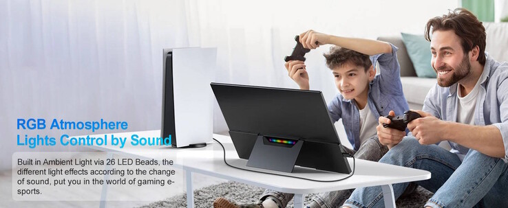 Ez a hordozható játékmonitor RGB világítással rendelkezik (Kép forrása: Uperfect)