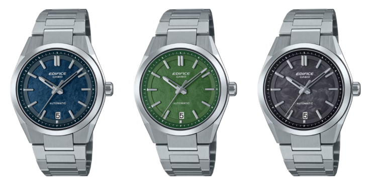 Balról jobbra: Casio Edifice EFK-100D-2A, EFK-100D-3A és EFK-100CD-1A. (Kép forrása: Casio)