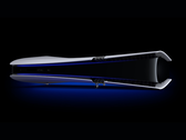 Egy vízszintesen elhelyezett Sony PlayStation 5 Pro renderelése