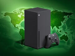 Xbox Series X konzol világtérképpel ábrázolva