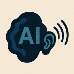 Absztrakt illusztráció, amely a mesterséges intelligencia alapú hallási technológiát szimbolizálja (Kép forrása: OpenAI/DALL-E)