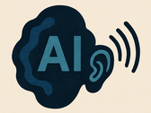 Absztrakt illusztráció, amely a mesterséges intelligencia alapú hallási technológiát szimbolizálja (Kép forrása: OpenAI/DALL-E)