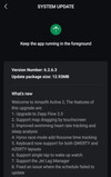 Az Active 2 okosóra 6.2.6.3 firmware verziójának kiadási megjegyzései. (Kép forrása: u/Square_Reaction_3906 via Reddit)