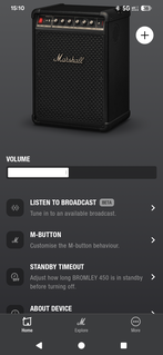 Marshall Bluetooth alkalmazás: a hangerő beállítása nem éppen izgalmas