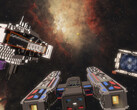 Cubic Odyssey screenshot űrcirkálóval egy gázfelhő ellen