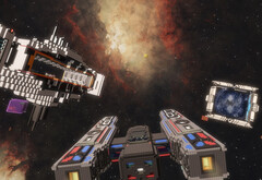 Cubic Odyssey screenshot űrcirkálóval egy gázfelhő ellen