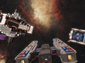 Cubic Odyssey screenshot űrcirkálóval egy gázfelhő ellen