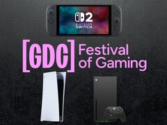 GDC banner Switch 2, PS5 és Xbox konzolokkal látható (Kép forrása: GDC, Nintendo, Sony PlayStation, Xbox Gaming szerkesztéssel)