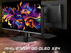 A MAG 272UP X24 osztozik a Gen 4 QD-OLED panelen az MPG 272URX modellel. (Kép forrása: MSI)