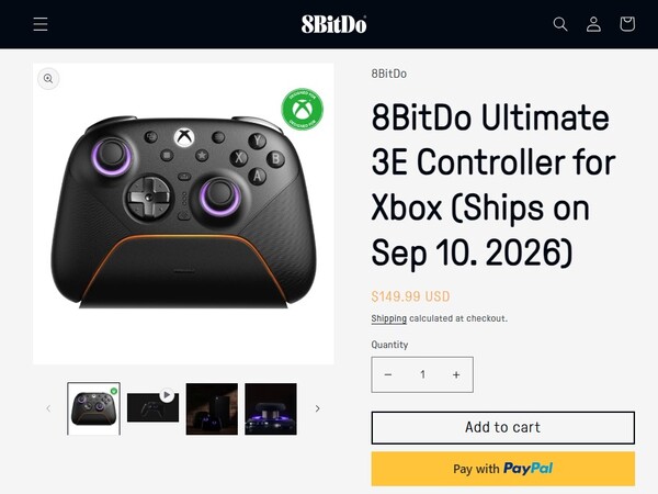 Az 8BitDo eShop jelenleg szeptemberi szállítási dátumot jelez az Ultimate 3E vezérlő esetében.