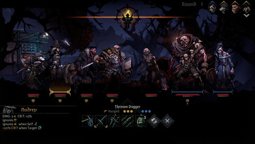 A Darkest Dungeon II egyik csatáját bemutató kép