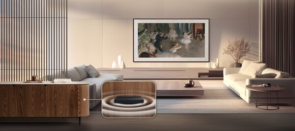 A Frame Pro vezeték nélküli One Connect Boxja lehetővé teszi a rendezetlen telepítést.