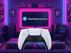 A DualSense PS5 vezérlő látható, ahogy bejelentkezik a PSN-be