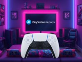 A DualSense PS5 vezérlő látható, ahogy bejelentkezik a PSN-be