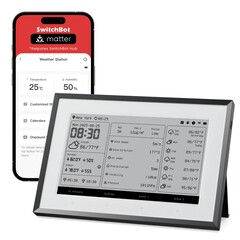 A Switchbot Weather Station egyesíti az időjárás-állomást, az ébresztőórát, a naptárat és az intelligens otthoni vezérlőt egyetlen eszközben.