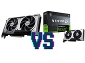 MSI GeForce RTX 5060 Ti Ventus 2x OC Plus 16 GB (balra) és 8 GB (jobbra) változat. (Kép forrása: Mindfactory, szerk.)