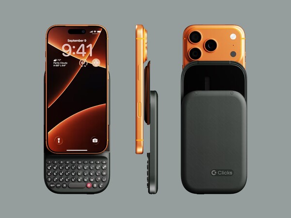 A Clicks Power Keyboard csatlakoztatható az iPhone-okhoz MagSafe és más, Qi2 támogatással rendelkező telefonokhoz vagy mágneses tokhoz. (Kép forrása: Clicks)