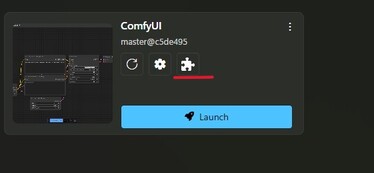 Képernyőkép, amely kiemeli a kirakós ikonját a ComfyUI csempén a Stabilitásmátrixon. (Kép forrása: Windows Screen Capture)