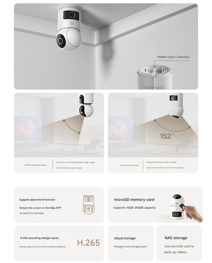 A Smart Camera 4 Dual Camera Edition kialakítása és jellemzői (Kép forrása: Xiaomi - gépi fordítás)