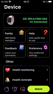 Az utolsó lap az óra beállításait tartalmazza