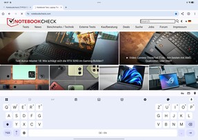 Oppo Pad 4 Pro: Alapértelmezett billentyűzet - Osztott nézet