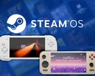 A Konkr Pocket Fit G3 és az Ayaneo Pocket S2 Pro látható, a háttérben a Steam OS logójával.
