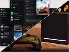 Xbox alkalmazás Windowson (fent) és Steam Machine-en (lent).