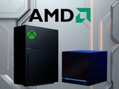 AMD logó az új Xbox konzol mockup és a Steam Machine felett