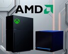 AMD logó az új Xbox konzol mockup és a Steam Machine felett