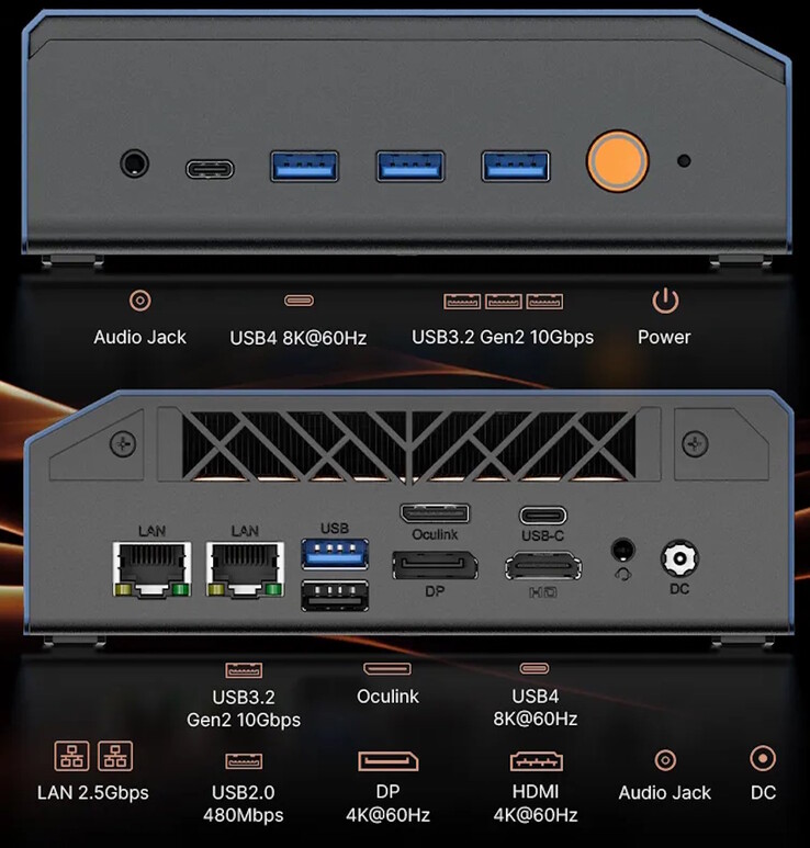 Bosgame VTA-439 mini PC portok.