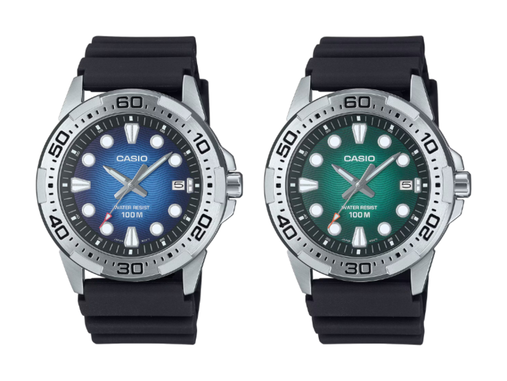 Balról jobbra: a Casio Marine Sports MTD-140-2AV és MTD-140-3AV órák. (Kép forrása: Casio, szerkesztés)