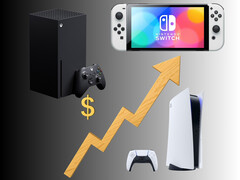 Az Xbox, Switch és PS5 áremelkedését grafikon mutatja (Kép forrása: Xbox Gaming, Sony PlayStation, Nintendo of America szerkesztéssel)