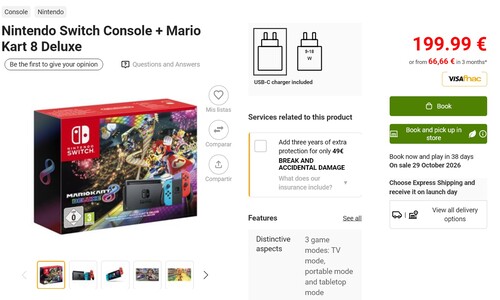 A Fnac-nál kapható Nintendo Switch Mario Kart 8 Deluxe csomag