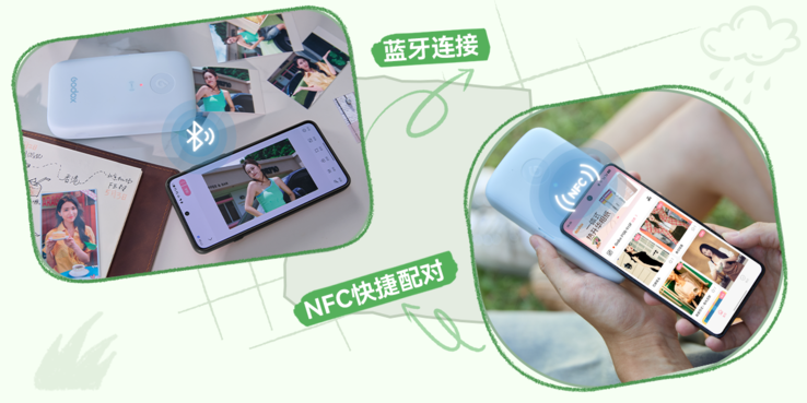 Bluetooth-on keresztül csatlakozik NFC „tap-to-pair” funkcióval, és a Godox Cam alkalmazáson keresztül vezérelhető, amely tartalmaz egy személyi igazolvány-fotó készítőt is.