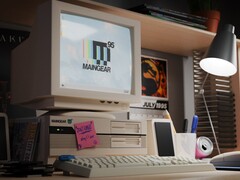 A Maingear Retro95 előre összeállított játék PC egy asztali számítógépen (Kép forrása: Maingear PR)